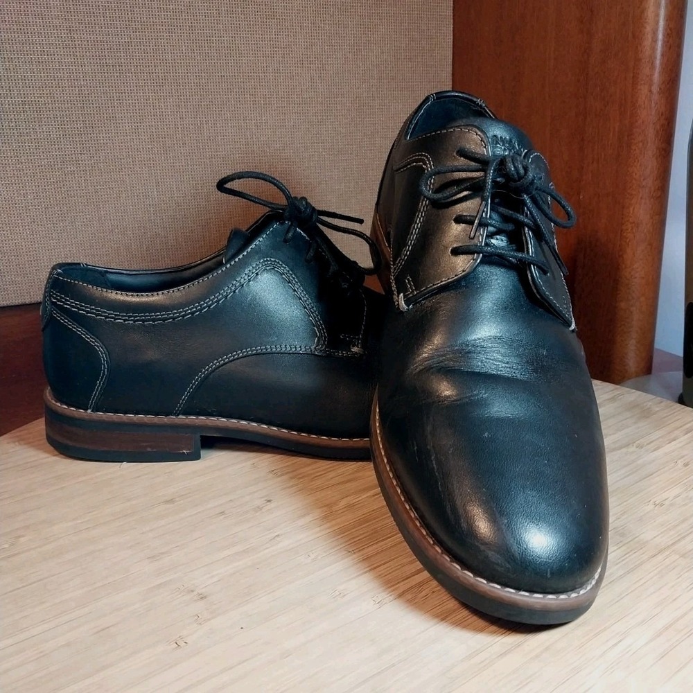 Nunn Bush Shoes Men's 9.5M Comfort Support Dress Oxford Black Leather Lace Up - Picture 7 of 9
